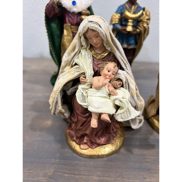 Rare Midwest Cannon Falls Nativity Pieces Lot of 4 Mary Joseph 2 Wisemen Cloth P - Picture 2 of 8
